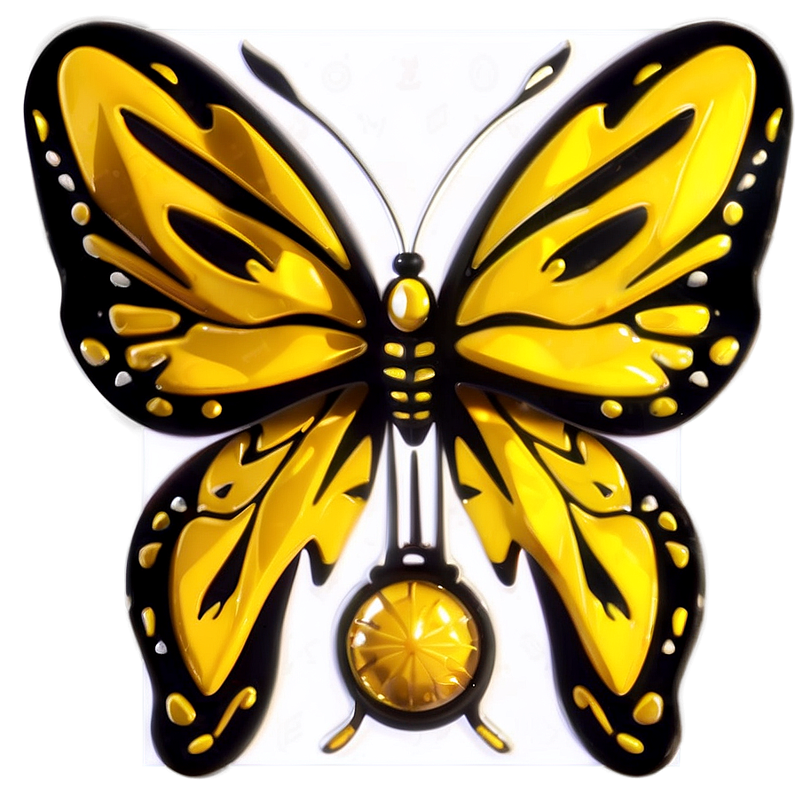 Stylized Yellow Butterfly Png Qvo99 PNG Image