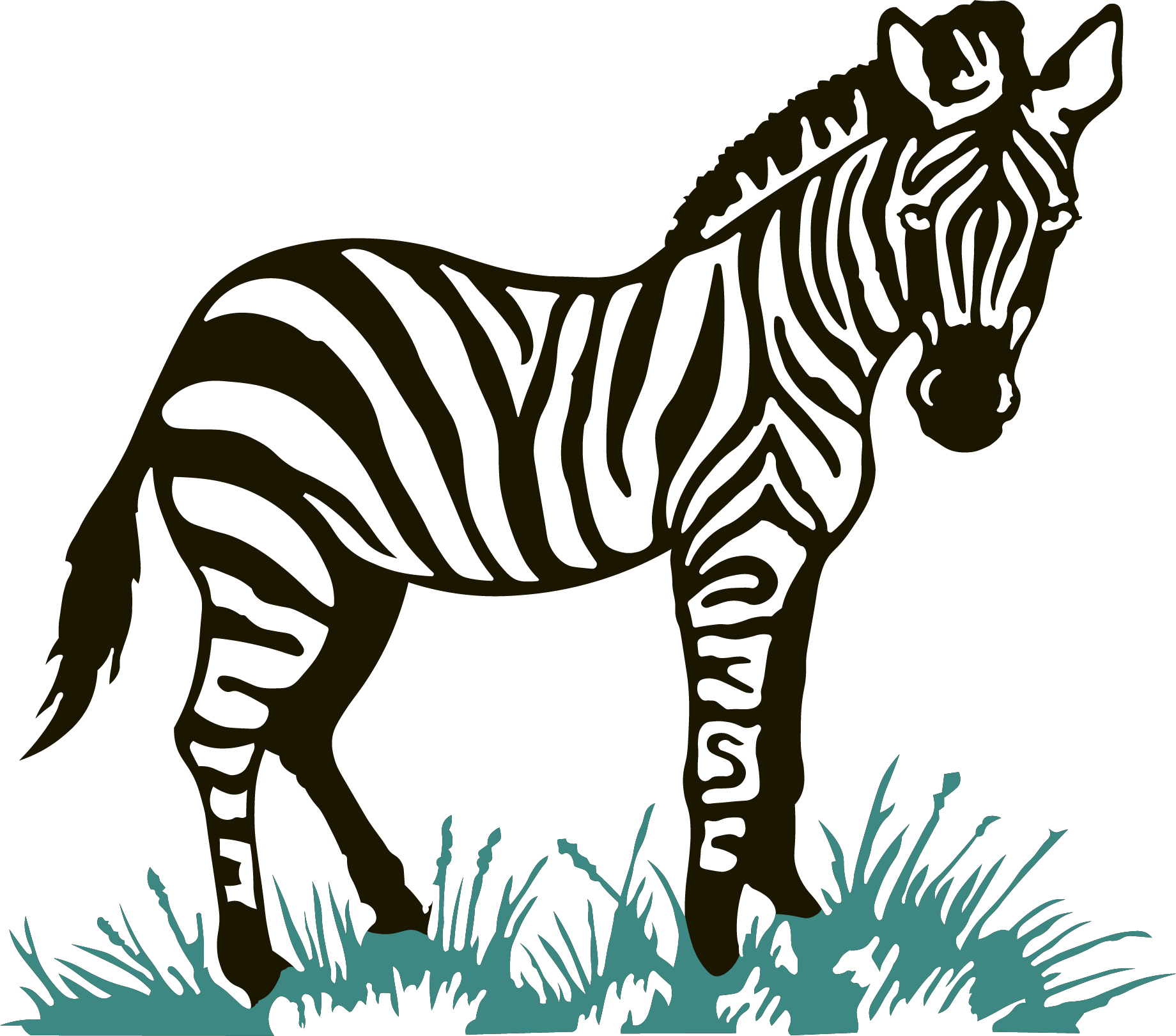 Stylized Zebra Illustration PNG Image