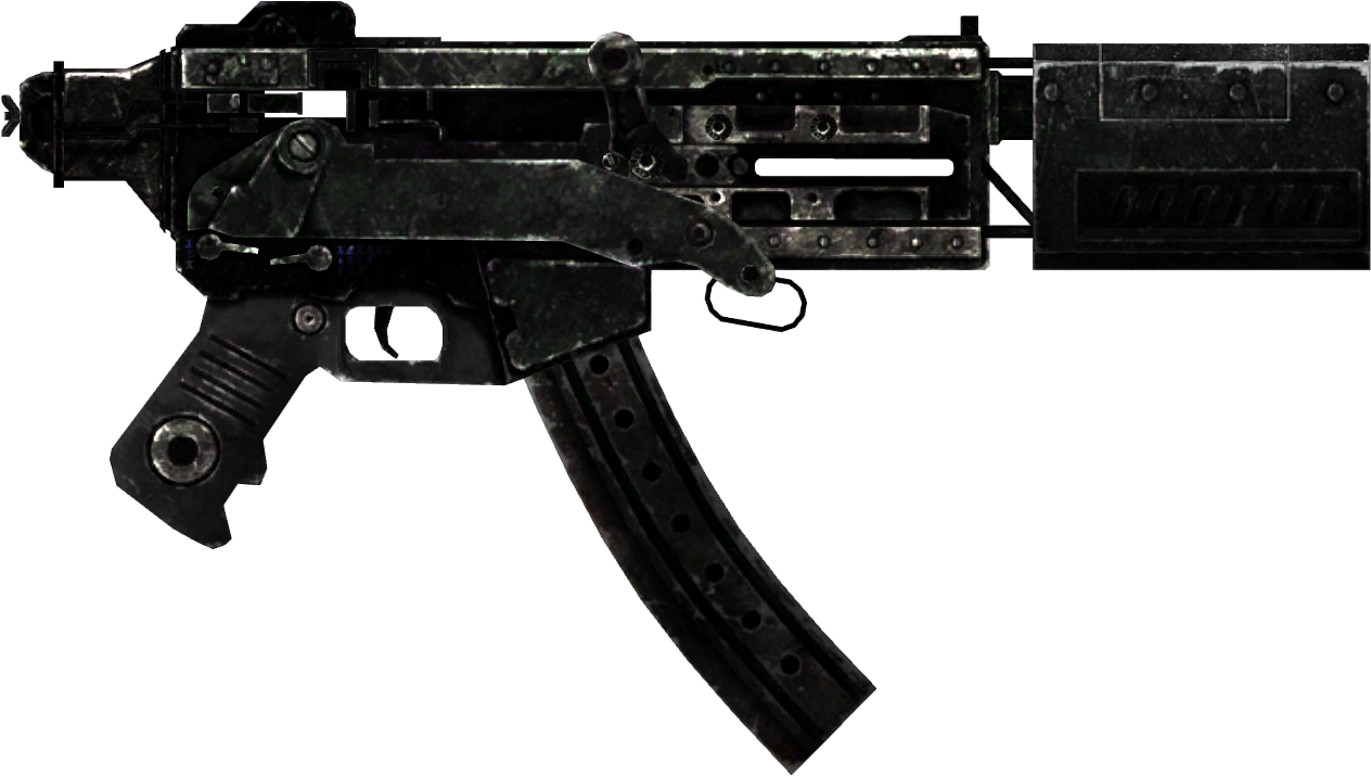 Submachine_ Gun_ Silhouette PNG Image