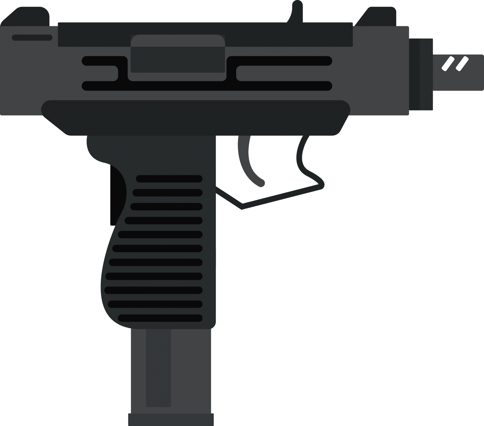 Submachine Gun Vector Illustration PNG Image