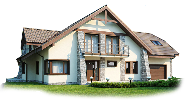 Suburban Dream Home Exterior PNG Image