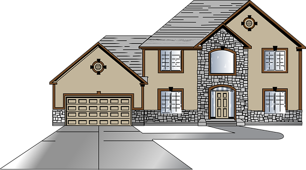 Suburban House Illustration PNG Image