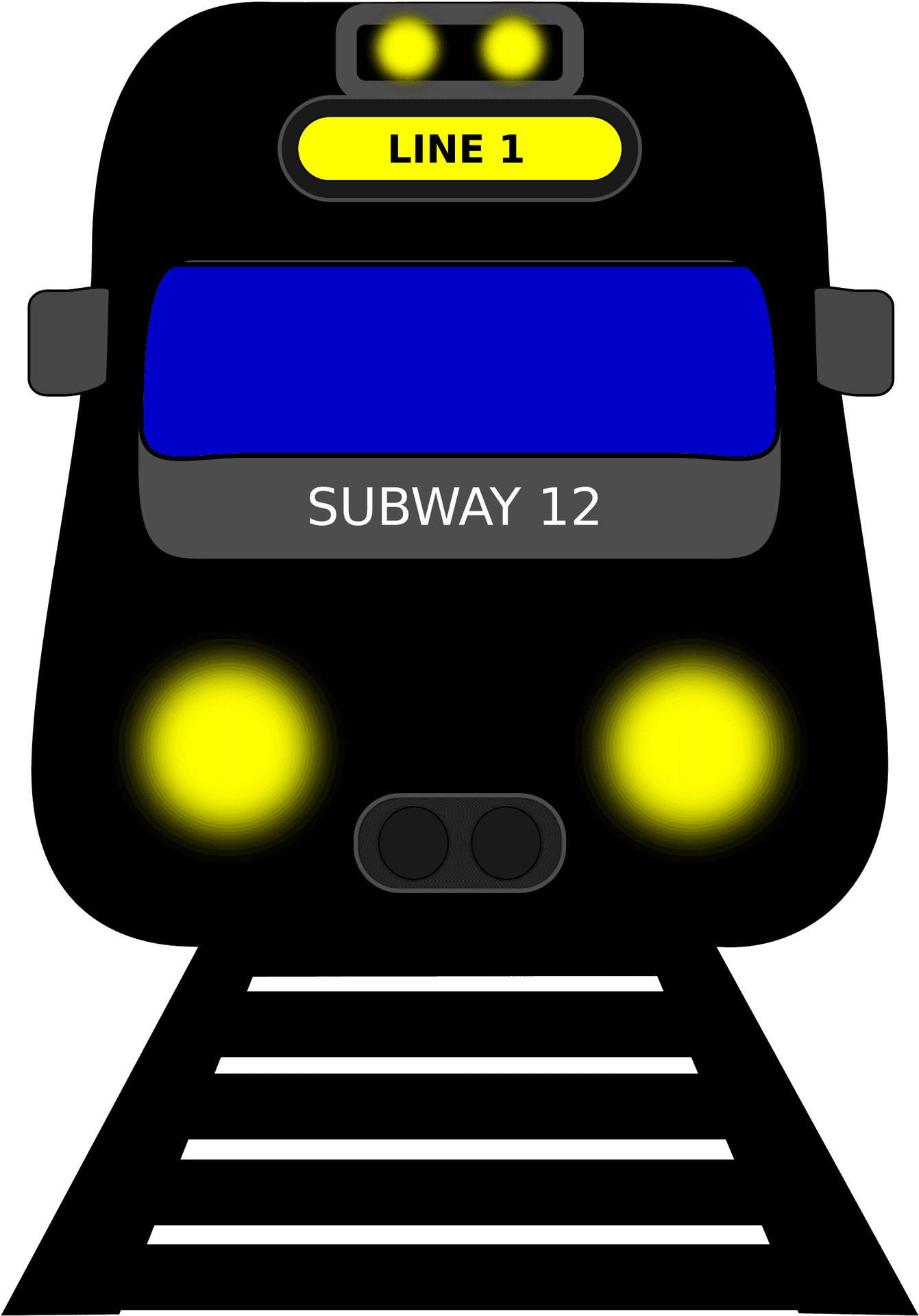 Subway Train Cartoon Front View PNG Image