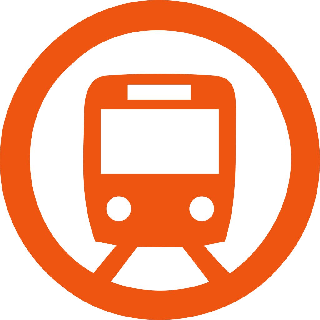 Subway Train Icon Orange Background PNG Image