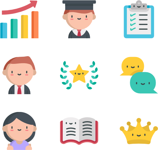 Success Motivation Icons Set PNG Image