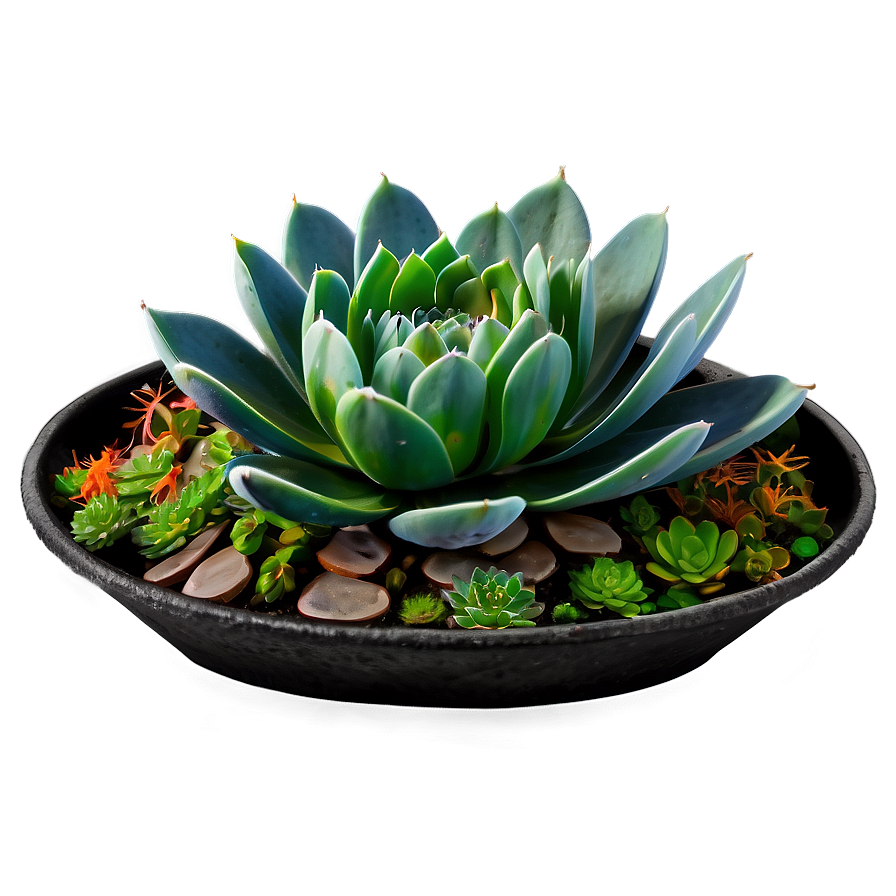 Succulent Collection Png Rot PNG Image