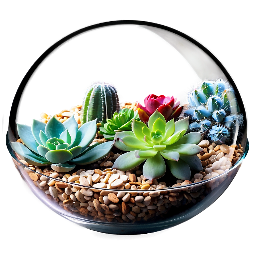 Succulents In Glass Bowls Png Eqg PNG Image