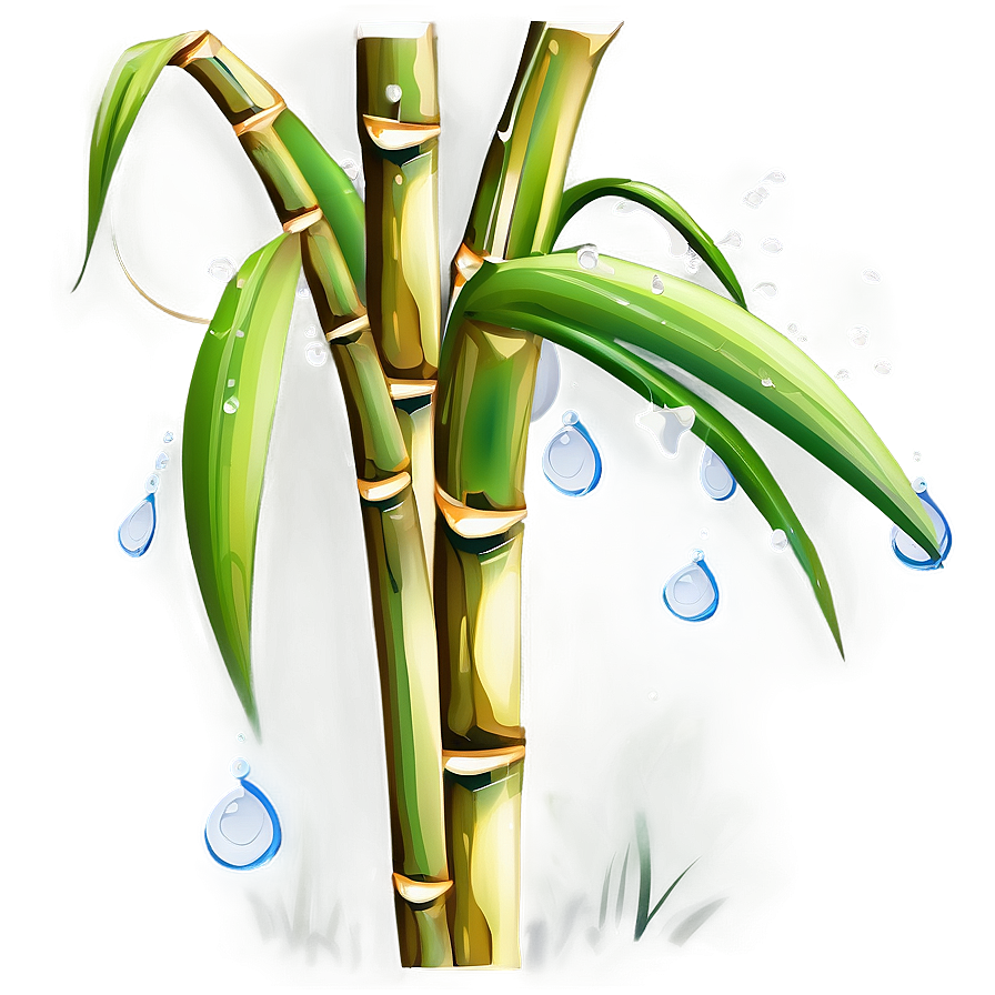 Sugarcane With Dew Drops Png 06262024 PNG Image