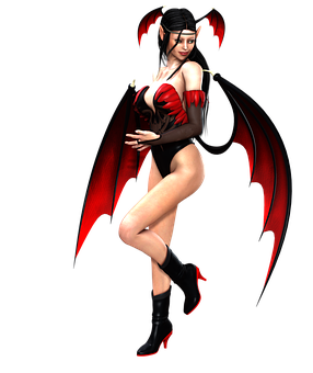 Sultry_ Demoness_ Fantasy_ Art PNG Image