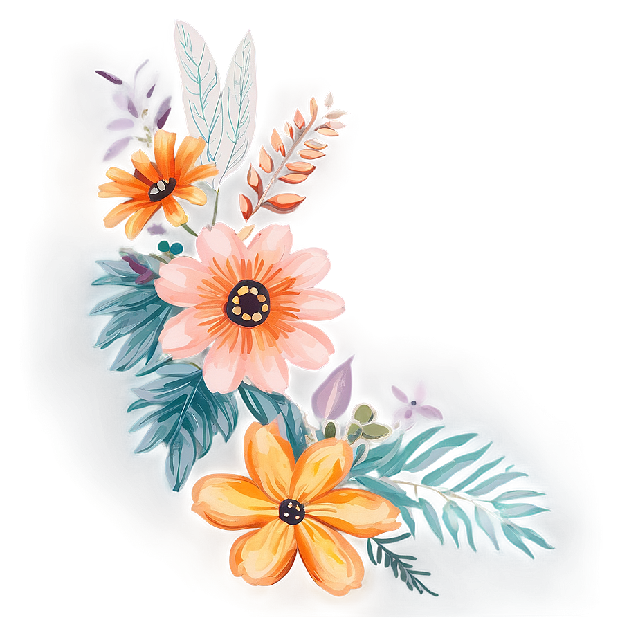 Summer Boho Flowers Png Gay6 PNG Image