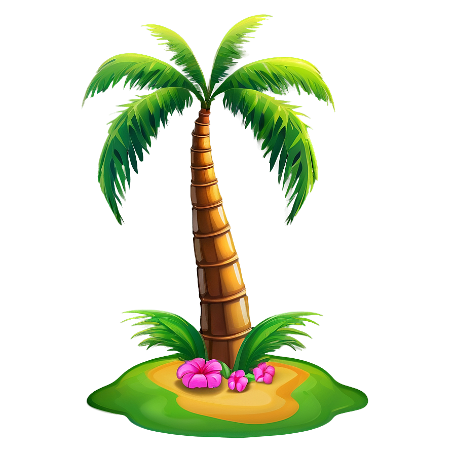 Summer Cartoon Palm Tree Png Vpp PNG Image