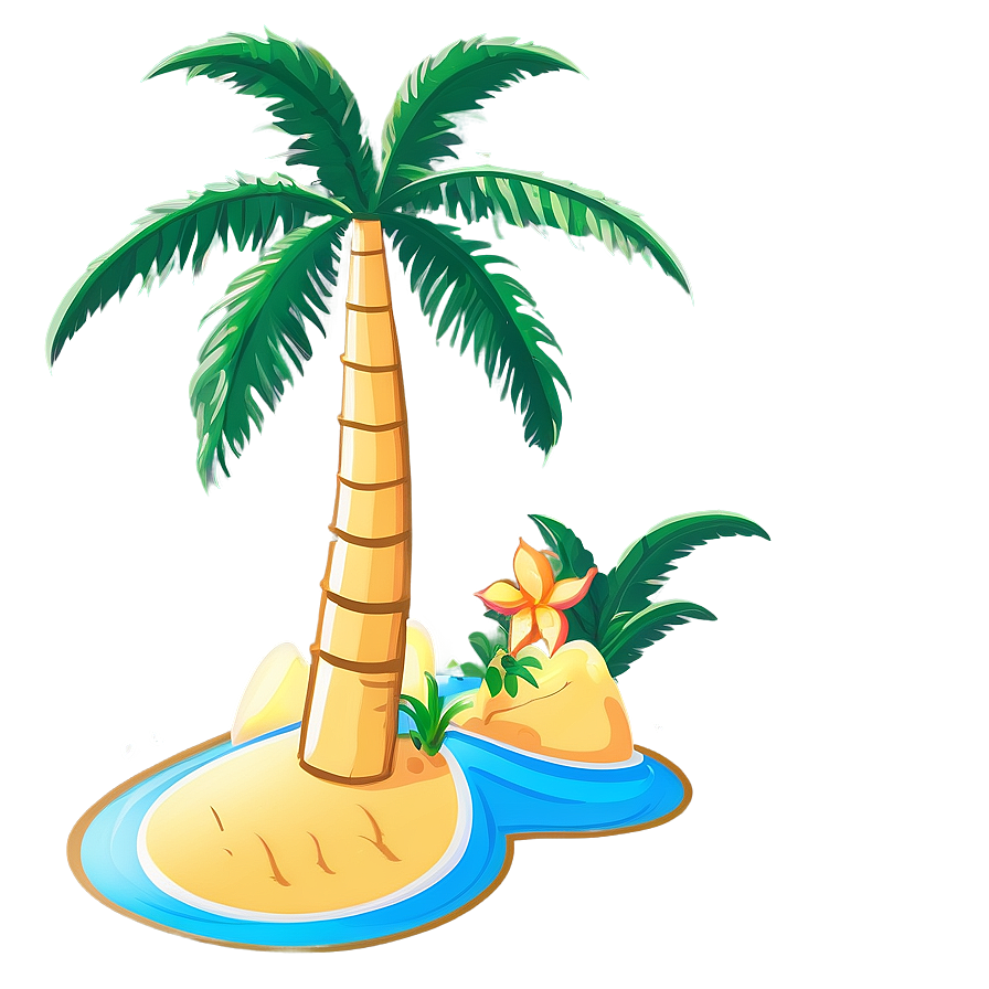 Summer Cartoon Palm Tree Png Xts8 PNG Image