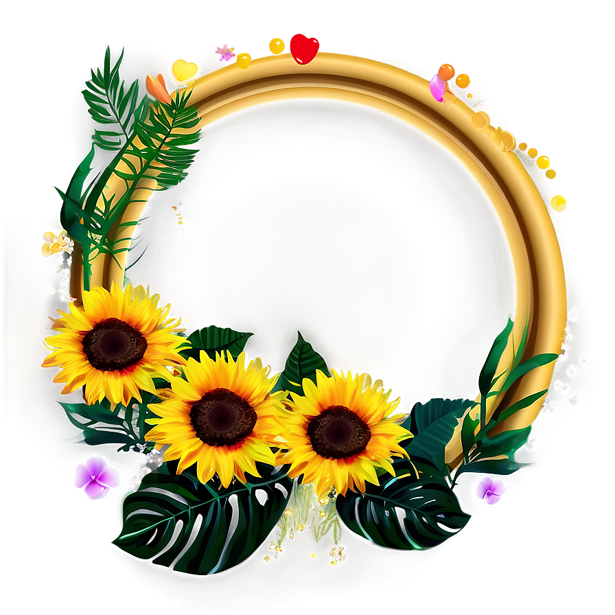 Summer Circle Frame Png Kbk48 PNG Image