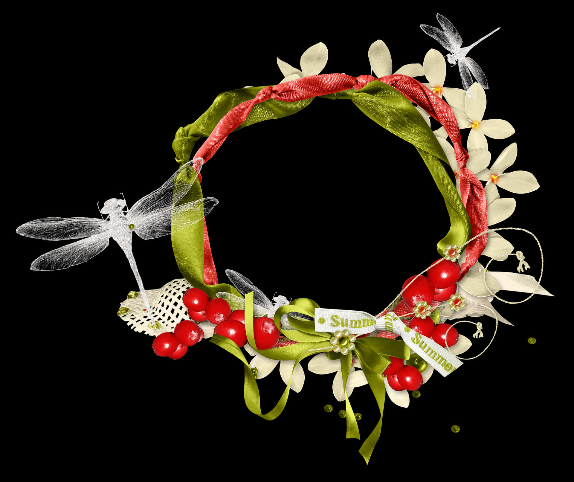 Summer Floral Wreath Design PNG Image