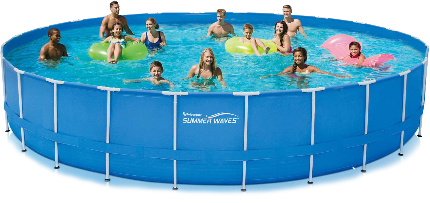 Summer Fun In Above Ground Pool PNG Image