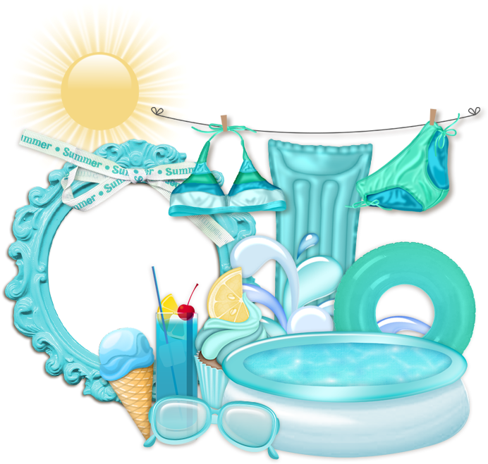 Summer_ Pool_ Party_ Elements PNG Image