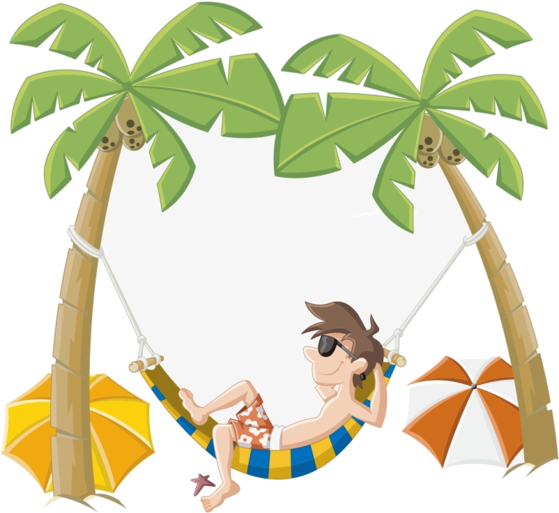 Summer_ Relaxation_ Hammock_ Beach_ Vector PNG Image