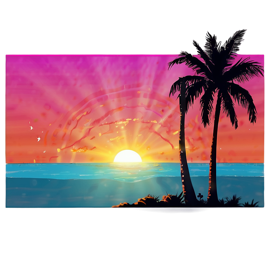 Summer Sunset Glow Png Oot PNG Image