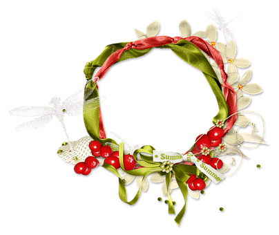 Summer Wreath Dragonflies PNG Image