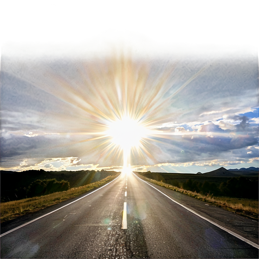 Sun Flare Road View Png Kao PNG Image