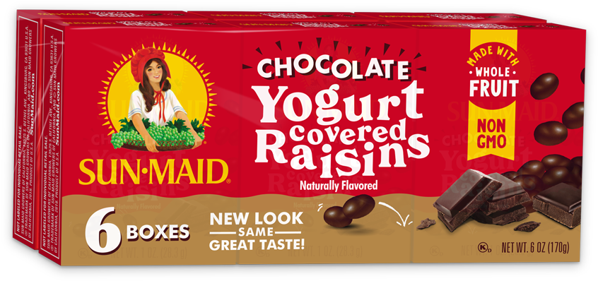 Sun Maid Chocolate Yogurt Covered Raisins Packaging PNG Image