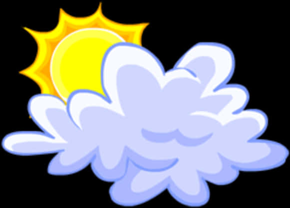 Sun_ Peeking_ Behind_ Cloud_ Cartoon PNG Image