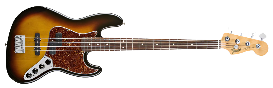 Sunburst Electric Bass Guitar PNG Image