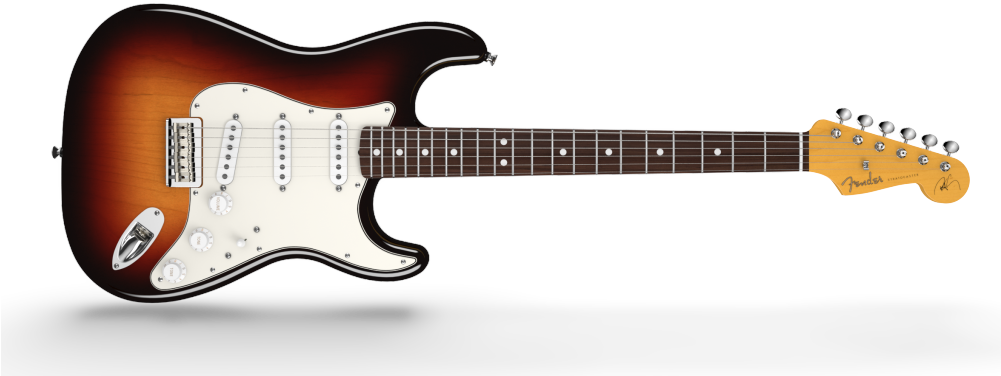 Sunburst Electric Guitar Fender Stratocaster PNG Image