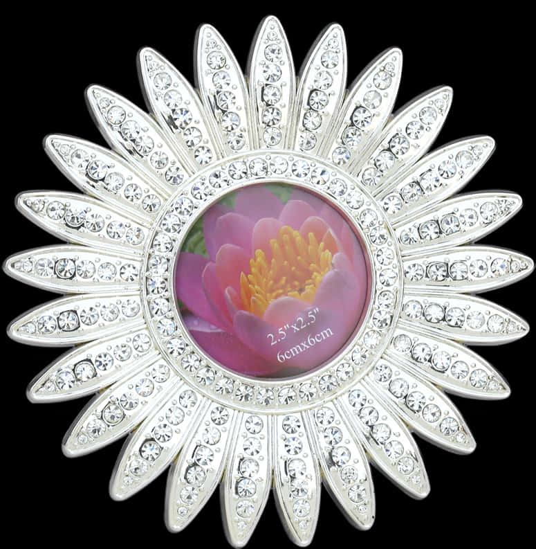 Sunburst Flower Jewel Design PNG Image