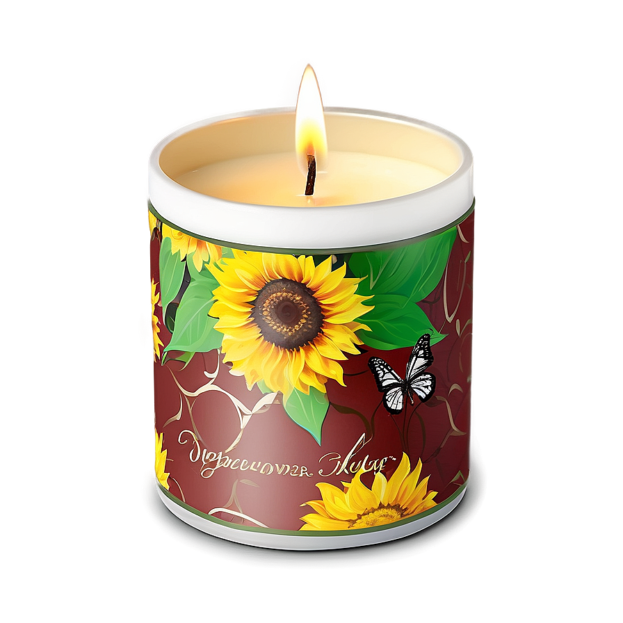 Sunflower Delight Candle Png 2 PNG Image