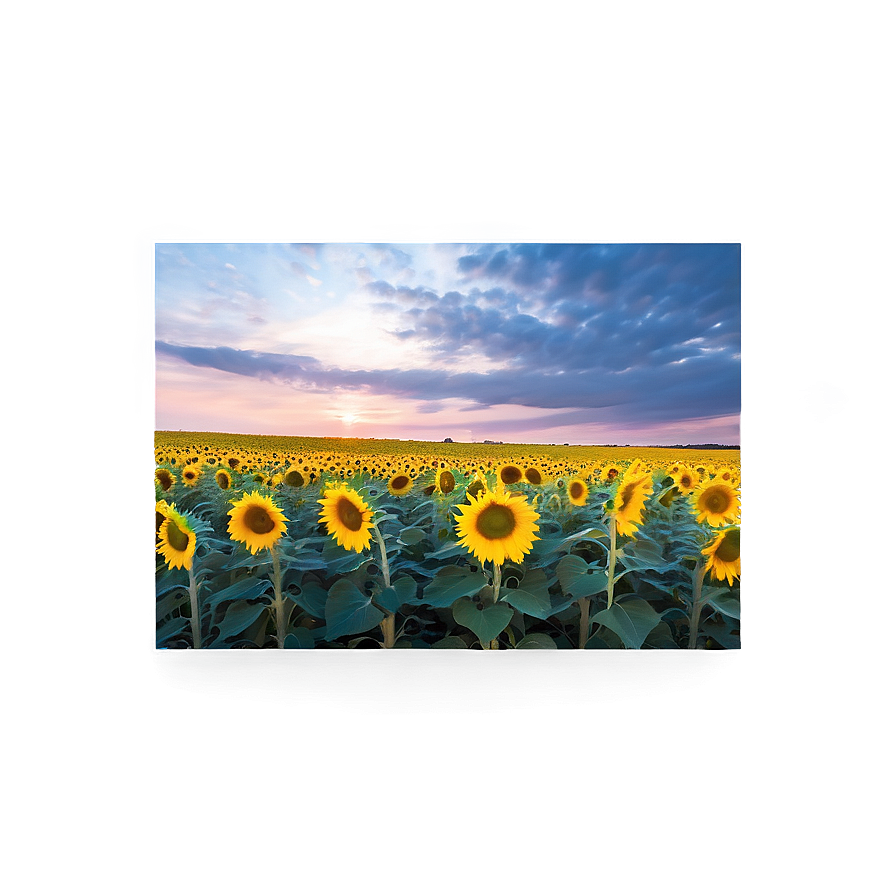 Sunflower Field At Dusk Photo Png Uaf83 PNG Image