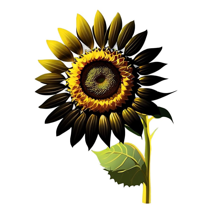 Sunflower Head Silhouette Png Mgf43 PNG Image