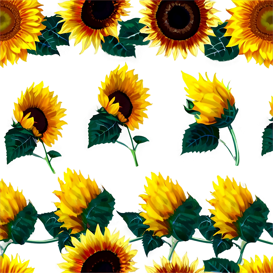 Sunflower Pattern Png Wtg PNG Image