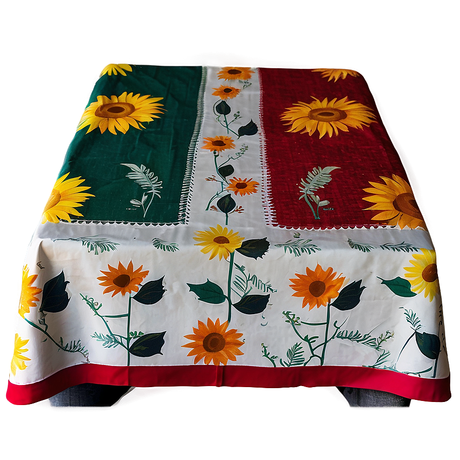 Sunflower Print Table Cloth Png 32 PNG Image