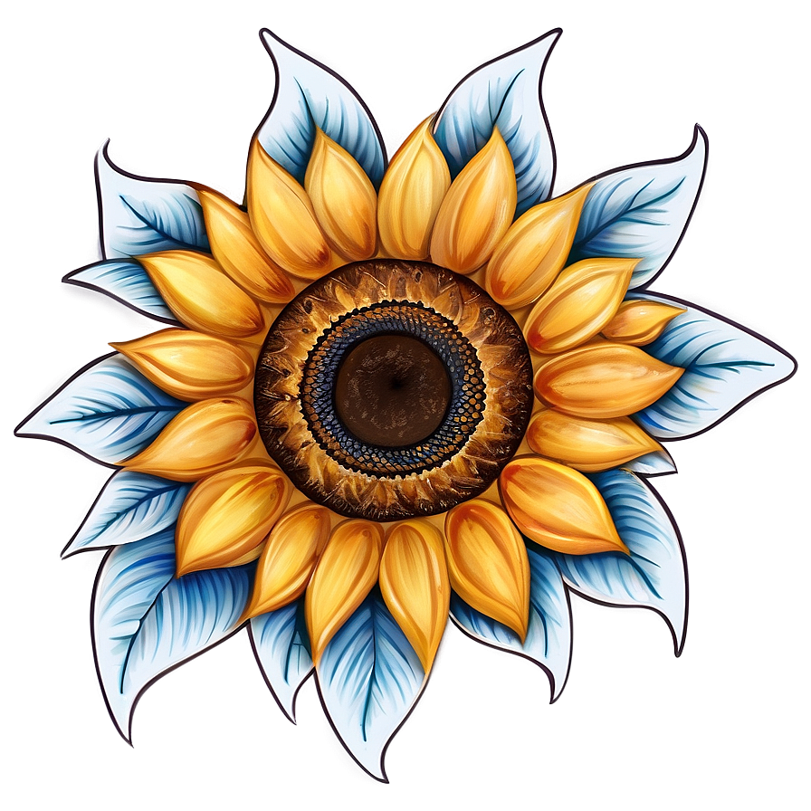 Sunflower Tattoo Design Png Xym PNG Image