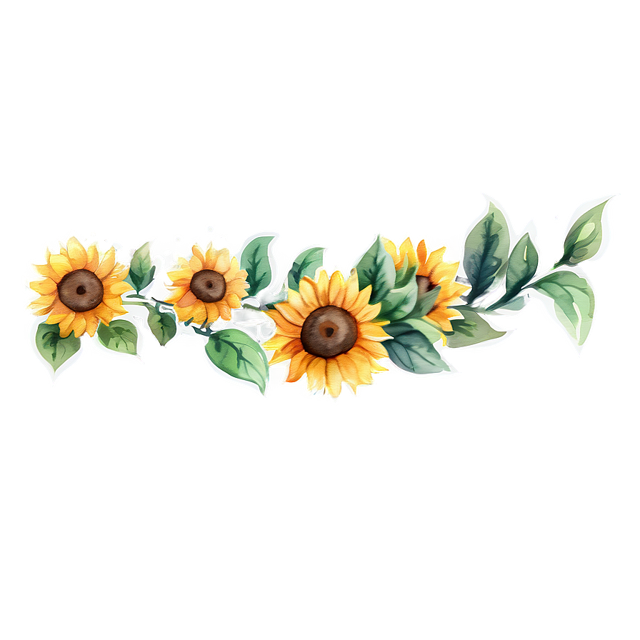 Sunflower Watercolor Bookmark Design Png 58 PNG Image