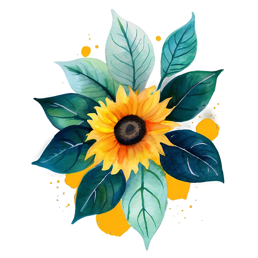 Sunflower Watercolor Phone Wallpaper Png 32 PNG Image