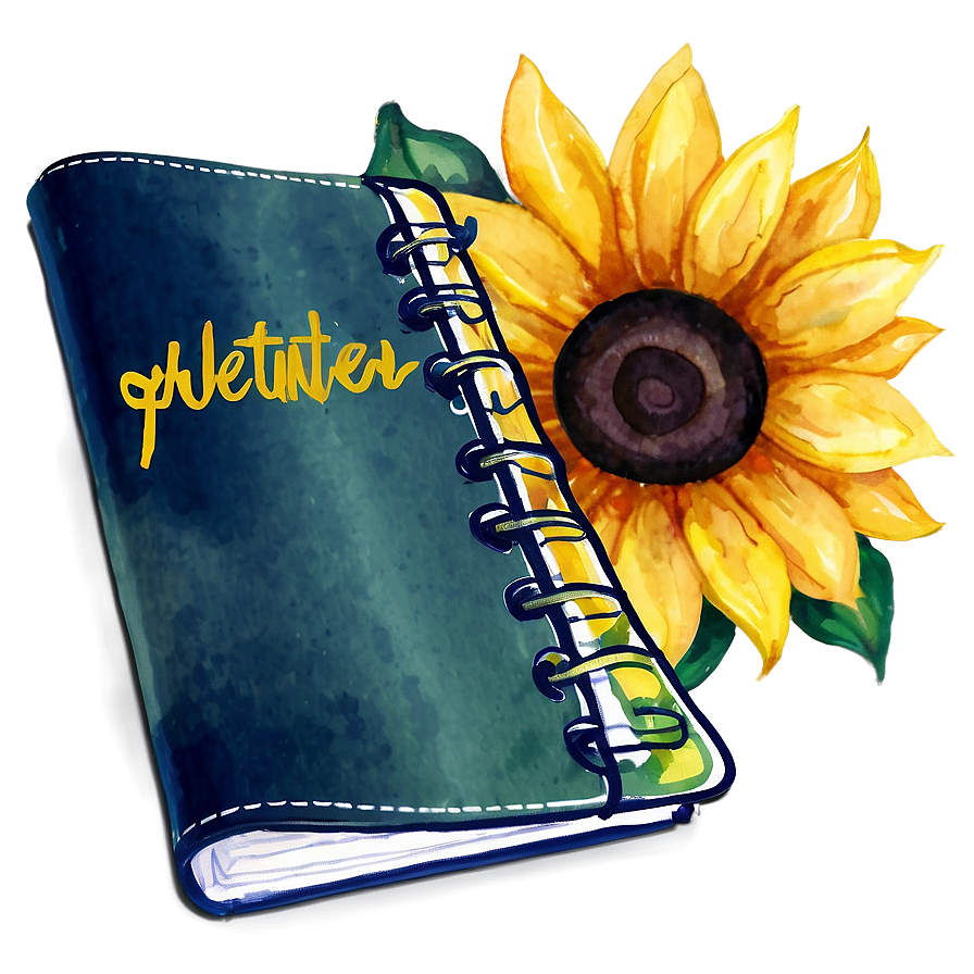 Sunflower Watercolor Planner Decoration Png Ywc PNG Image