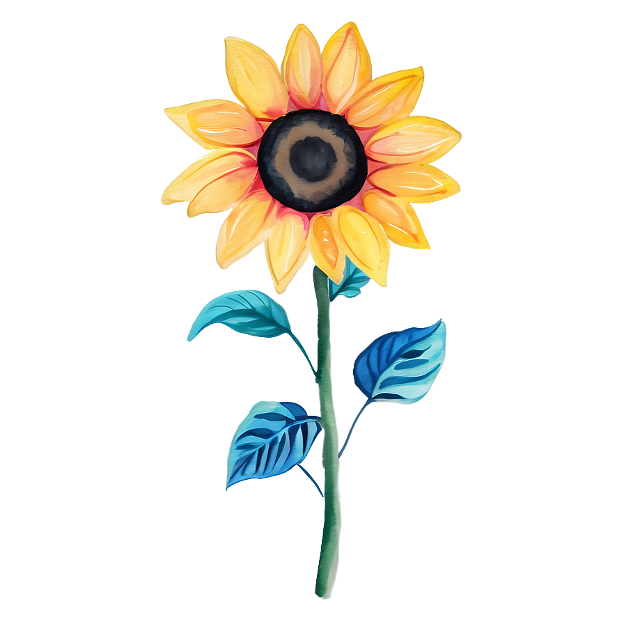 Sunflower Watercolor Tattoo Design Png 06272024 PNG Image