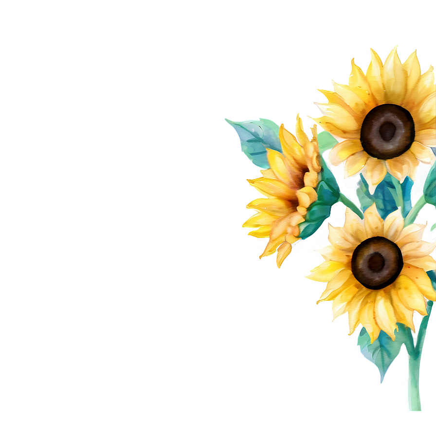 Sunflower Watercolor Wallpaper Png Mnw79 PNG Image