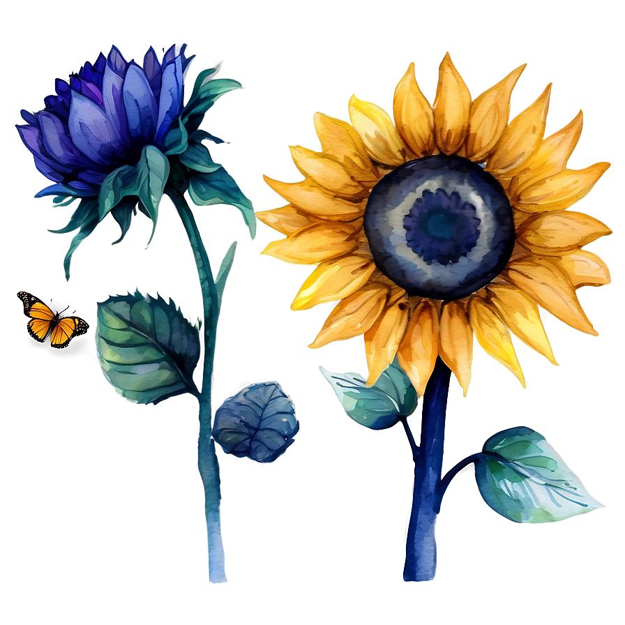 Sunflower Watercolor Wallpaper Png Vtv53 PNG Image