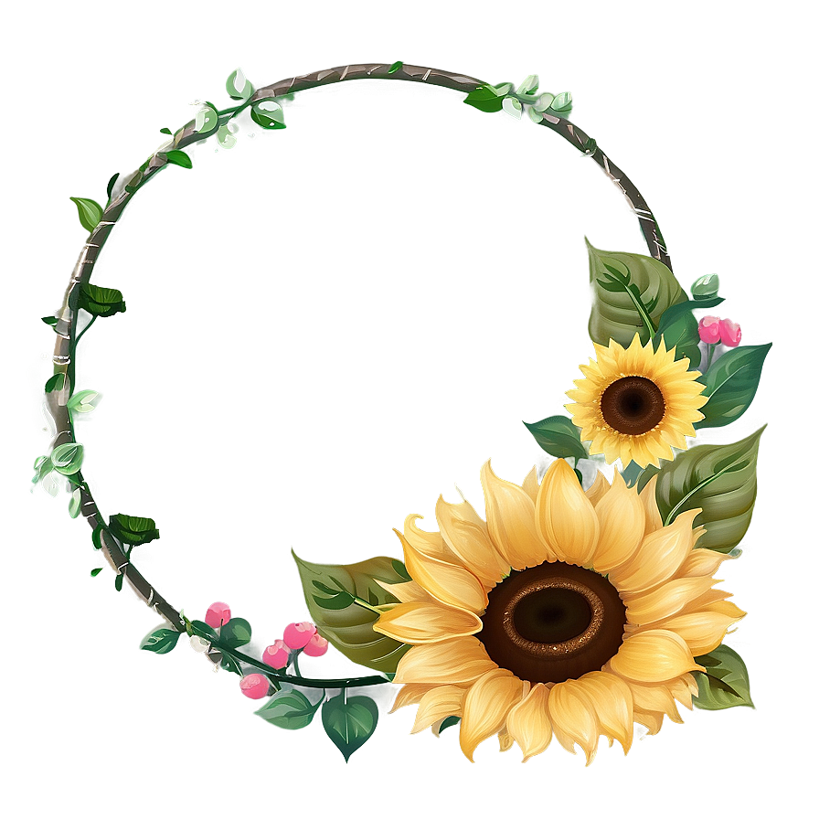 Sunflower Wreath Transparent Png Jmc PNG Image