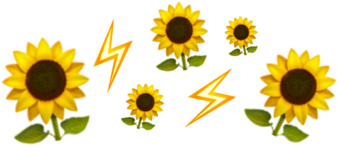 Sunflowers_and_ Lightning_ Bolts_ Emoji_ Pattern PNG Image