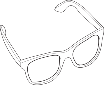 Sunglasses Outline Vector PNG Image