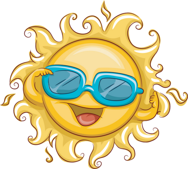 Sunny Cartoon Character With Sunglasses PNG Image