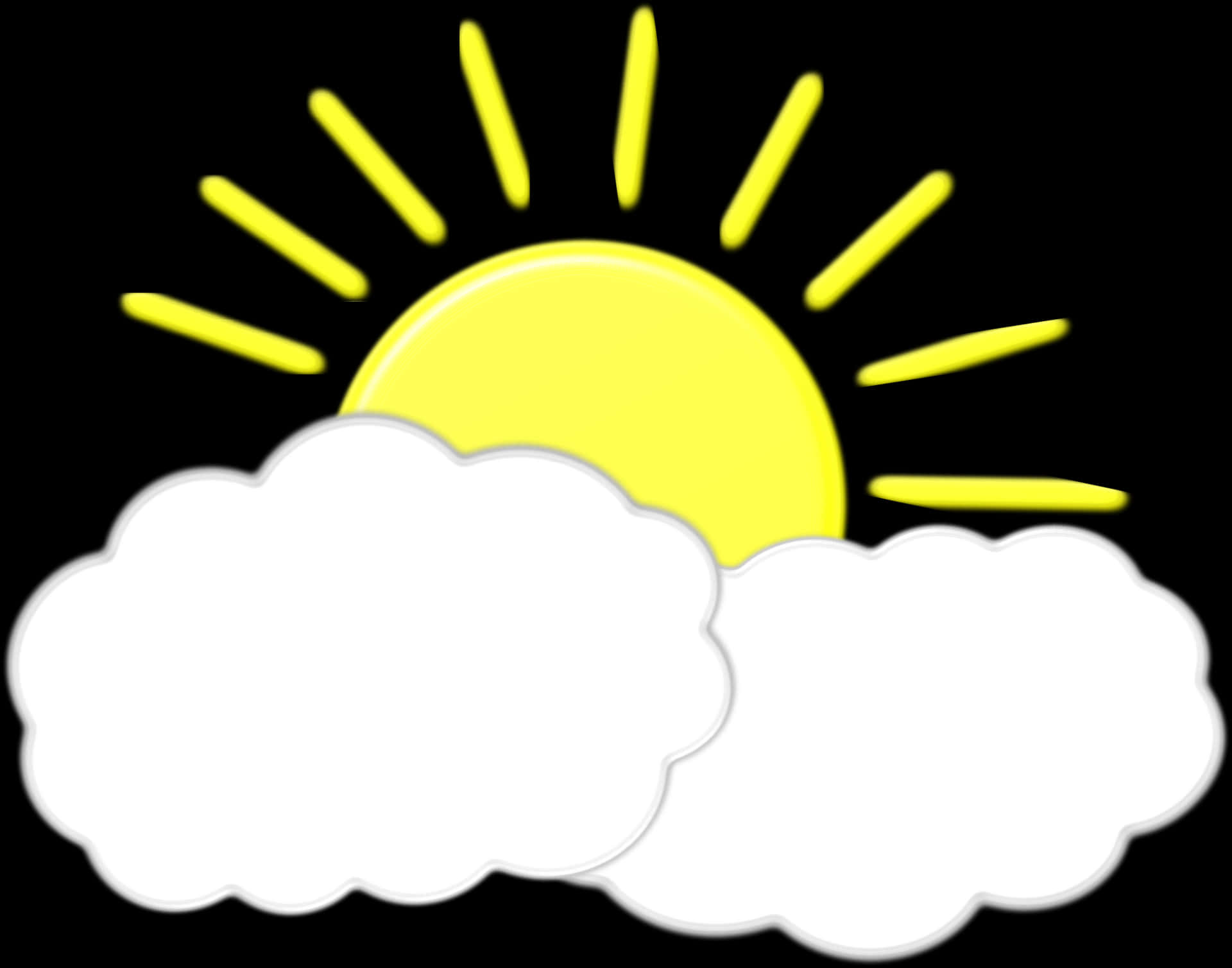 Sunny Clouds Cartoon Illustration PNG Image