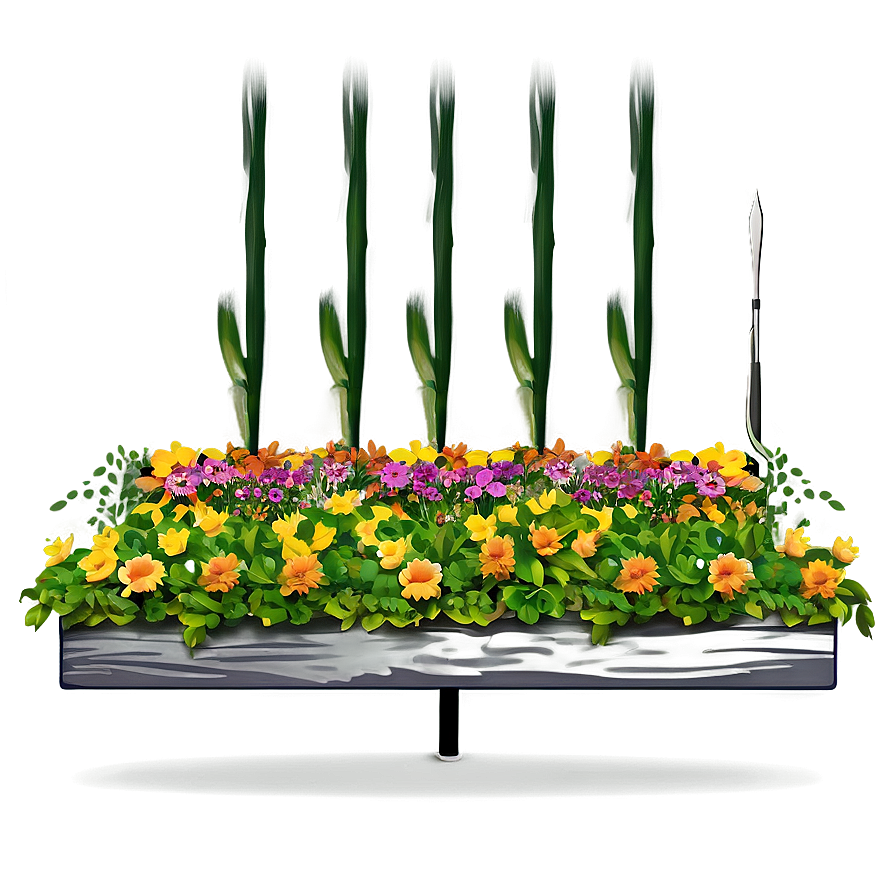 Sunny Flower Bed Png Adq PNG Image