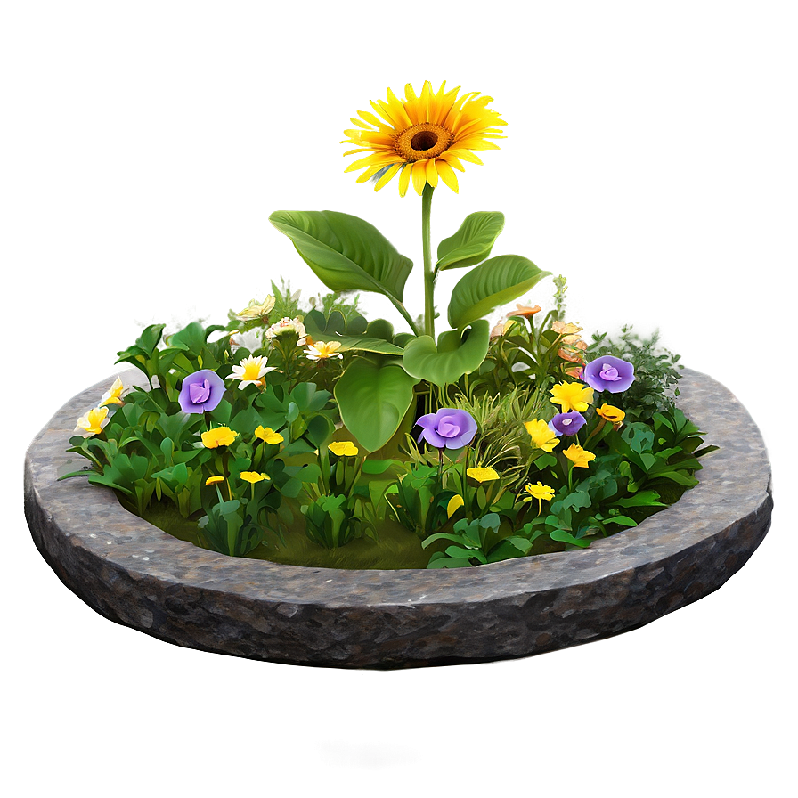 Sunny Flower Bed Png Rvv PNG Image