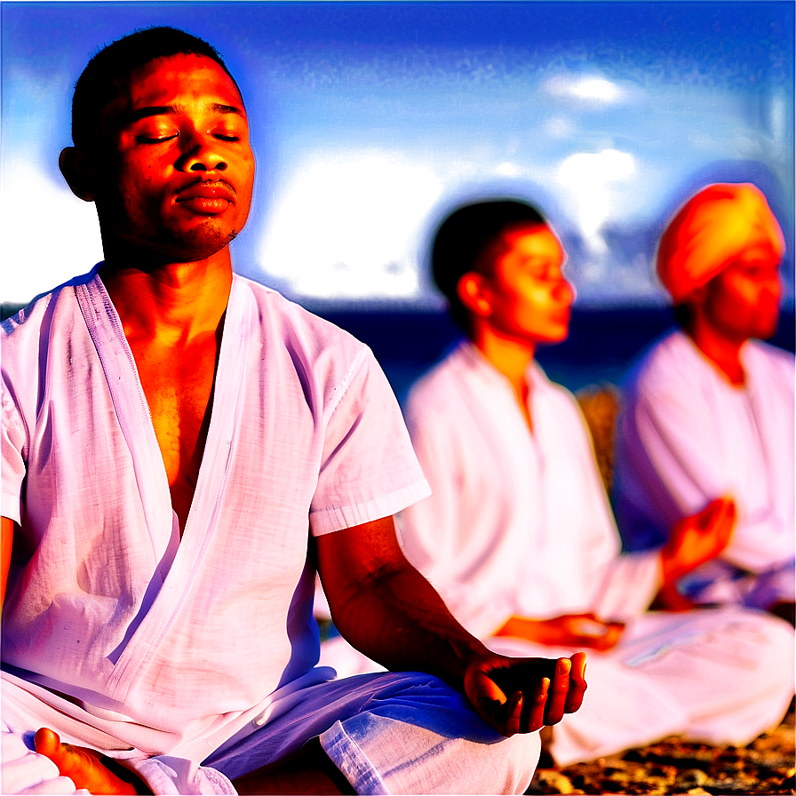 Sunrise Meditation Session Png Oag PNG Image