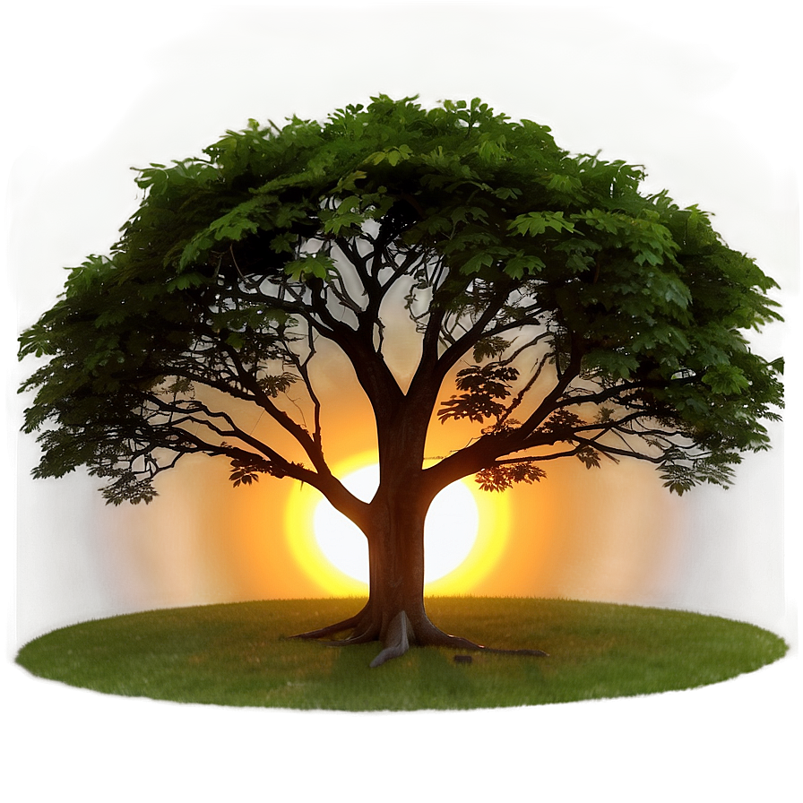 Sunset Behind Big Tree Png Fpk PNG Image